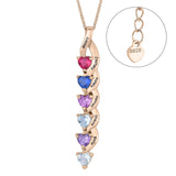 Sterling Silver Personalized  Birthstone Engraved Pendant Necklace for Women