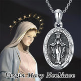 Sterling Silver Virgin Mary Goddess Amulet Pendant Necklace