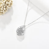 Teardrop Urn Necklace 925 Sterling Silver Butterfly Urn Necklace for Ashes Cremation Jewelry for Women