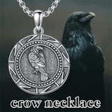 Sterling Silver Viking Raven Bear Odin Wolf Pendant Necklace for Men