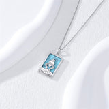 Sterling Silver Turquoise Empress The Lovers  The Moon Wheel Of Fortune The Sun Tarot Card Pendant Necklace