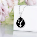 Sterling Silver Personalized Engraved High School College Graduation Class Pendant Necklace