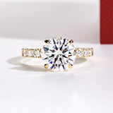 14K Gold Round Cut Moissanite Wedding Anniversary Ring