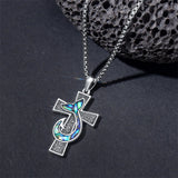 Sterling Silver Wooden Cross Pendant Necklace