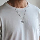 Sterling Silver St Anthony Francis Joseph Peregrine Raphael Sebastian Medal  Protection Pendant Necklace