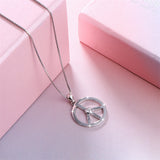 Sterling Silver Peace Sign Pendant Necklace