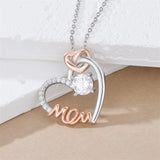 Sterling Silver Mother Daughter Pendant Necklace Engraved with Love You