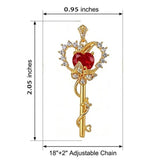 Birthstone Infinity Heart 14K Gold Plated Butterfly Key Pendant Necklace Gift for Her