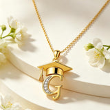Initial  Graduation 14K Gold Plated Inspiring Grad Pendant Necklace Graduations Jewelry Gifts