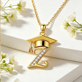Initial  Graduation 14K Gold Plated Inspiring Grad Pendant Necklace Graduations Jewelry Gifts
