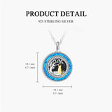 Sterling Silver Personalized Engraved Blue Opal Malachite Turquoise Cat Urn Necklace for Ashes