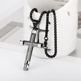 Philippians 4:13 Cross Necklace for Men Strength Bible Verse I CAN DO ALL THINGS Pendant Stainless Steel Chain Meaningful Jewelry Gift for Boy