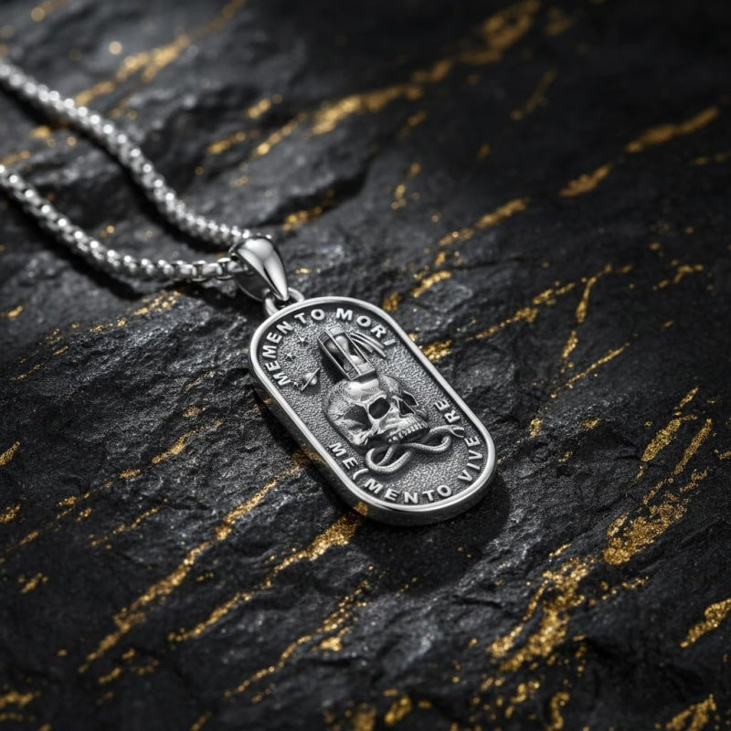 Sterling Silver Memento Mori Tree of Life Anubis Pendant Viking Amulet   Protection Pendant Necklace Halloween Gift