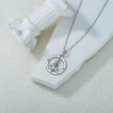 Sterling Silver Earth Swordfish Trident Compass Anchor Pendant Necklace