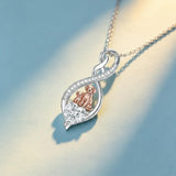 Sterling Silver 12 Month Birthstone Infinity Heart Animal Pendant Necklace Christmas Birthday Jewelry Gift