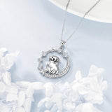 Sterling Silver Cubic Zirconia Raccoon Cat Dog Corgi Otter Highland Cow Pendant Necklace Gift for Birthday Christmas