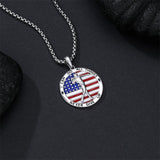 Sterling Silver American Flag Baseball  Basketball Boxing Football Golf Sports Pendant Necklace
