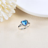 Butterfly Moonstone Heart Urn Ring for Women 925 Sterling Silver Cremation Jewelry for Ashes Cremation Ring