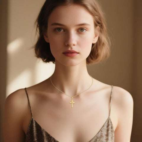 14K Gold Plated Cross Necklaces for Women Faith Jewelry for  Anniversary Christmas Birthday Mother's Day