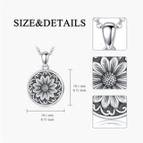 Sterling Silver Personalized Photo &Engraved Round Photo Necklace