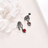 Skull Earrings Sterling Silver Skeleton Hand Drop Earrings Gothic Skull Valentine's Day Jewelry Gifts for Women Girls