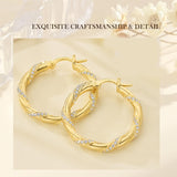 14K Gold Plated Cubic Zircon Hoop Earrings for Women