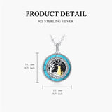 Sterling Silver Personalized Engraved Blue Opal Malachite Turquoise Cat Urn Necklace for Ashes