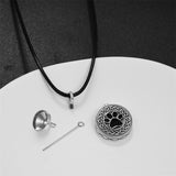 Pet Dog Celtic Urn Necklace Cremation Jewelry for Ashes Sterling Silver Paw Print Necklace Memorial Jewelry