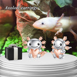 Axolotl Earrings Sterling Silver Animal Stud Earrings Cute Animal Jewelry Gifts for Women Girls