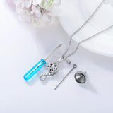 Sterling Silver Paw Print Urn Necklace for Ashes