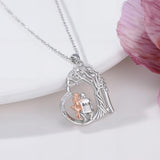 Sterling Silver Tree of Life Father Daughter Sister Pendant Necklace for Women Christmas Gift