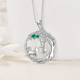 Cat/Dog/Panda Mother Child Necklaces for Women Sterling Silver Animal Jewelry for Women Girls Birthday Anniversary Chritmas Gifts