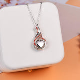Sterling Silver Heart Shape Tear Dangle Urn Necklace for Ashes