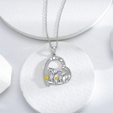 Highland Cow Necklace Sterling Silver Heart Cow Pendant Charm Jewelry Gifts for Women Girls