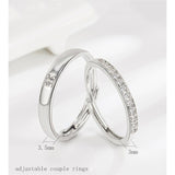 Copper Cubic Zirconia Cubic Adjustable Couple Rings