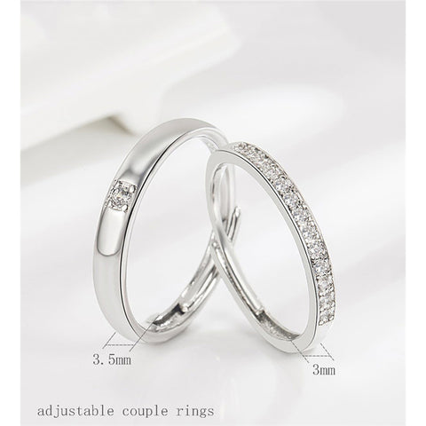 Copper Cubic Zirconia Cubic Adjustable Couple Rings