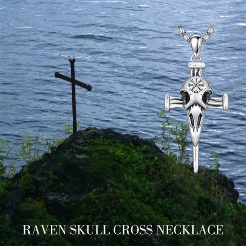 Sterling Silver Cross Christian Pendant Necklace for Men