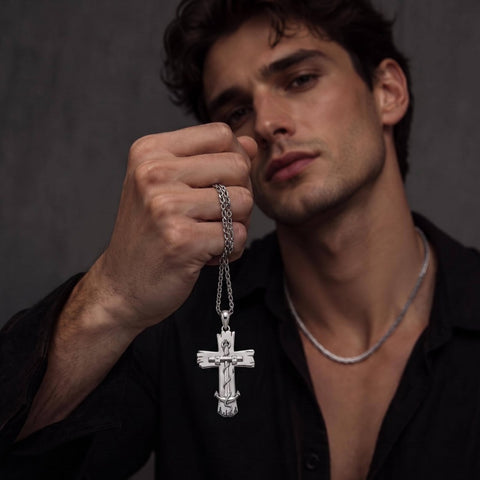 Sterling Silver Cross Pendant Necklace Christian Religious Jewelry Gifts for Anniversary