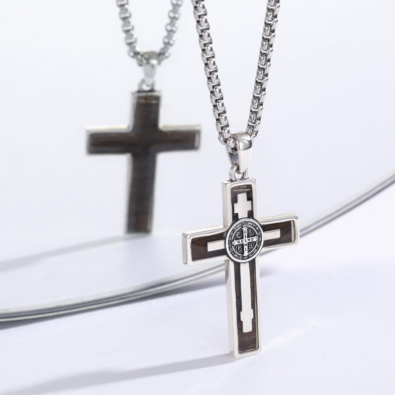 14K Gold Plated Cross Pendant Necklace Protection Jewelry Religious Gift