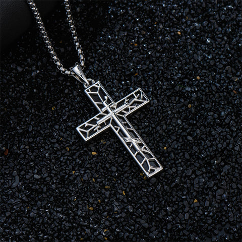Sterling Silver Cross Christian Pendant Necklace