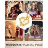 14K Gold Plated Initial Heart Pendant  Necklace Gift for Women Anniversary for Her