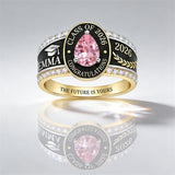 Sterling Silver Personalized Birthstone Class Ring Graduation Gifts for Women