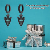 Sterling Silver Feather Arrowhead Axe Hoop Earrings