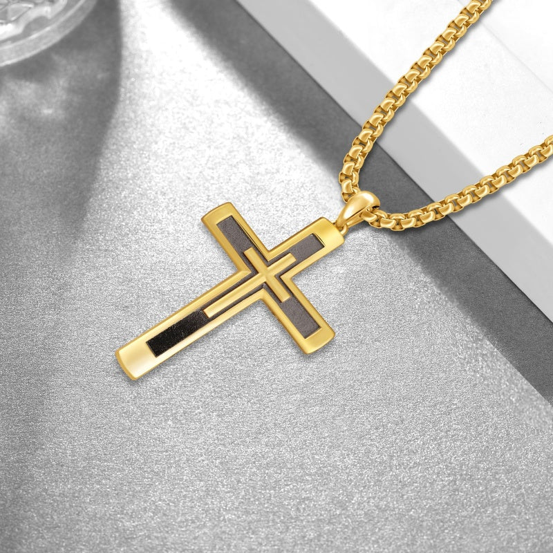 14K Gold Plated  Cross Necklace Religious Amulets Jewelry Gifts