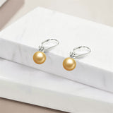Sterling Silver Pearl Leverback Earrings
