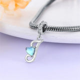 Sterling Silver Moonstone Initial Alphabet Charm Beads