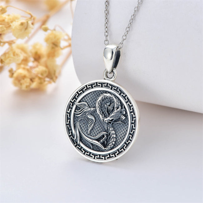925 Sterling Silver Dragon & Phoenix Necklace  Cute Animal Heart Pendant Jewelry for Women Girls Daughter Birthday Gifts