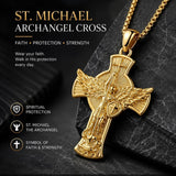 14K Gold Plated Saint Medal Christian  Pendant Necklace for Men
