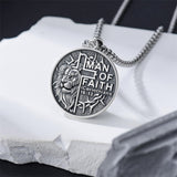 Sterling Silver Faith Bible Lion Pendant Necklace for Men