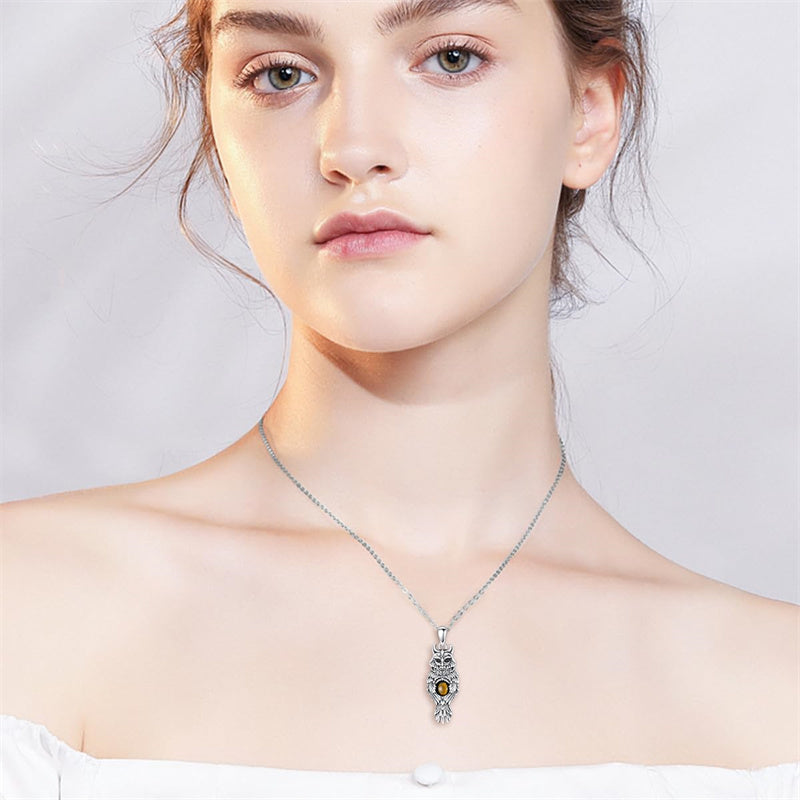 Sterling Silver Blue Jay Eagle Phoenix Owl Pendant Necklace for Women